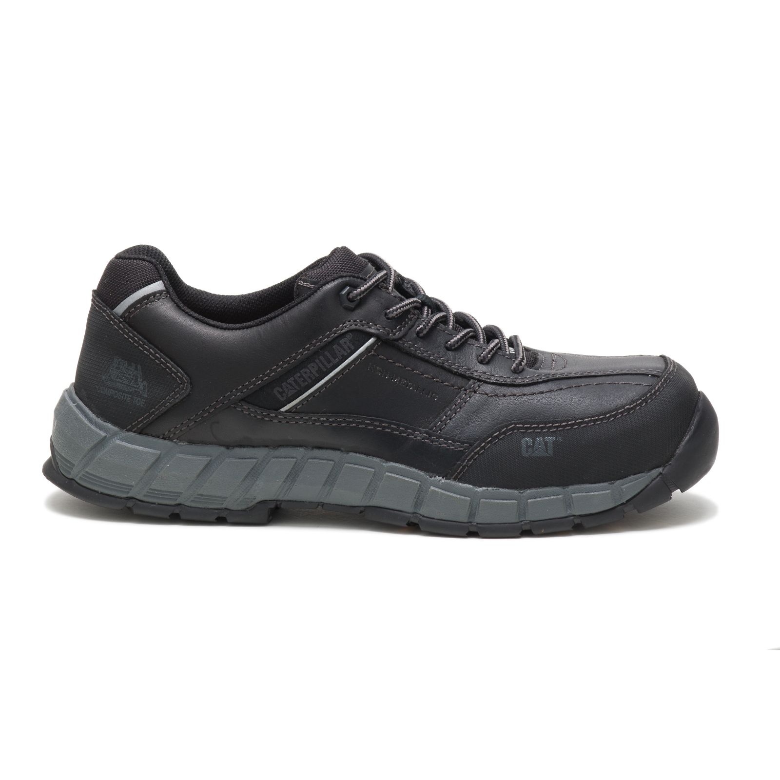 Caterpillar Streamline Leather Composite Toe Philippines - Mens Trainers - Black 73601LYCN